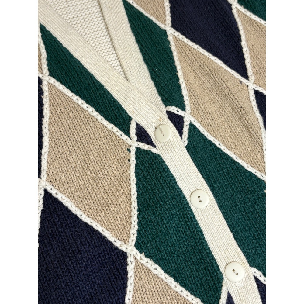 Westport Ltd Vintage Argyle Knit Cardigan Sweater Oversized Cottagecore - Picture 7 of 8